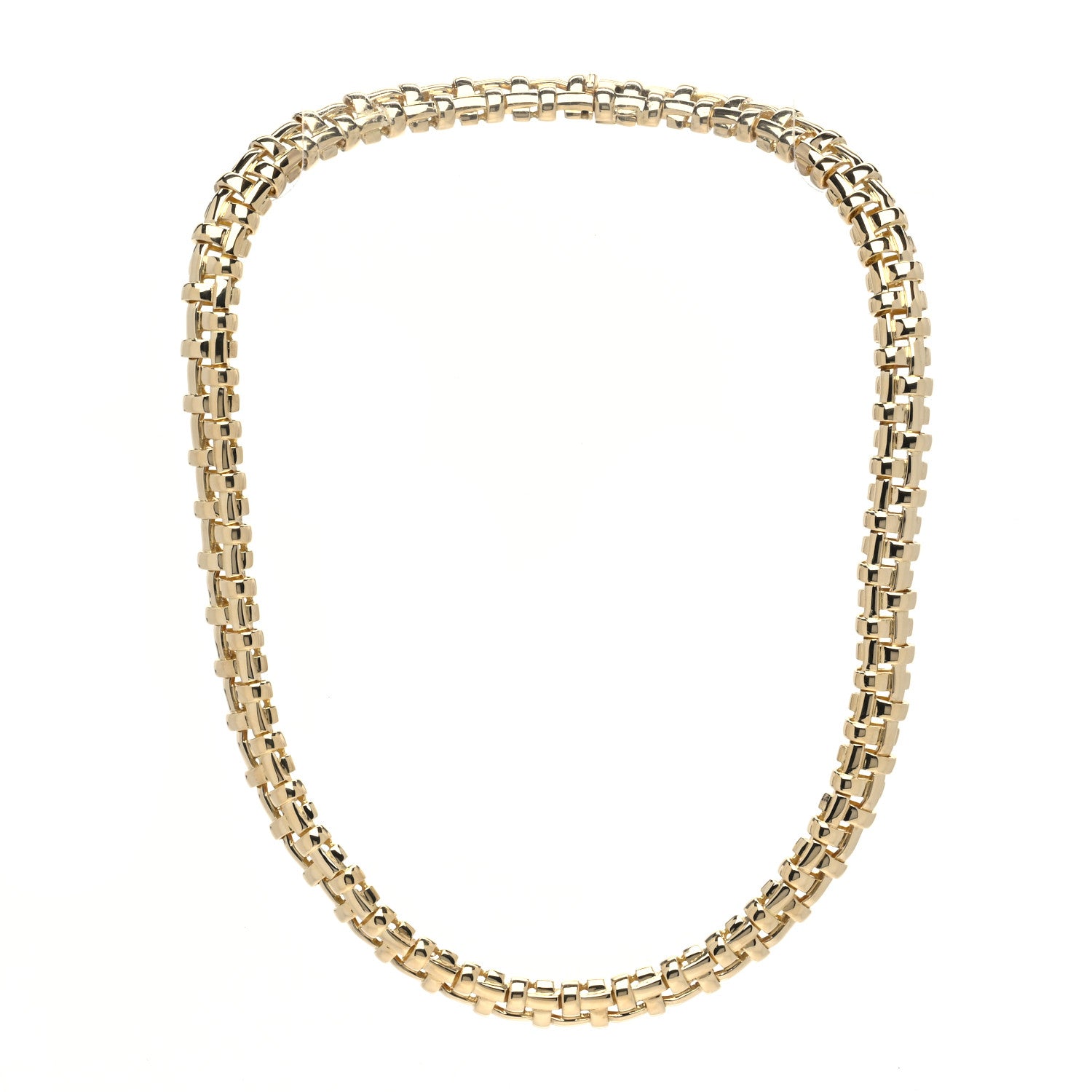 Tiffany 18K Yellow Gold Basket Weave Choker Necklace 3 of 7