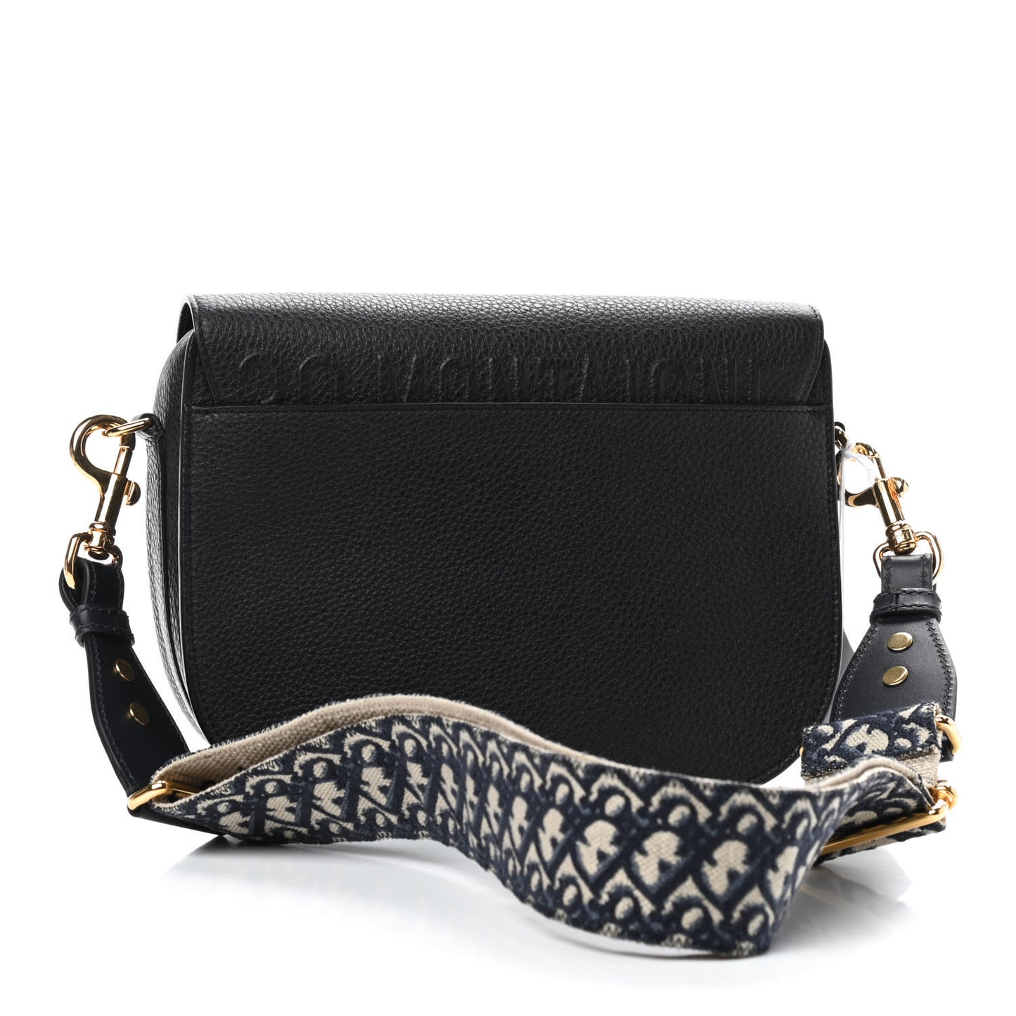 Grained Calfskin Large Bobby Flap Black