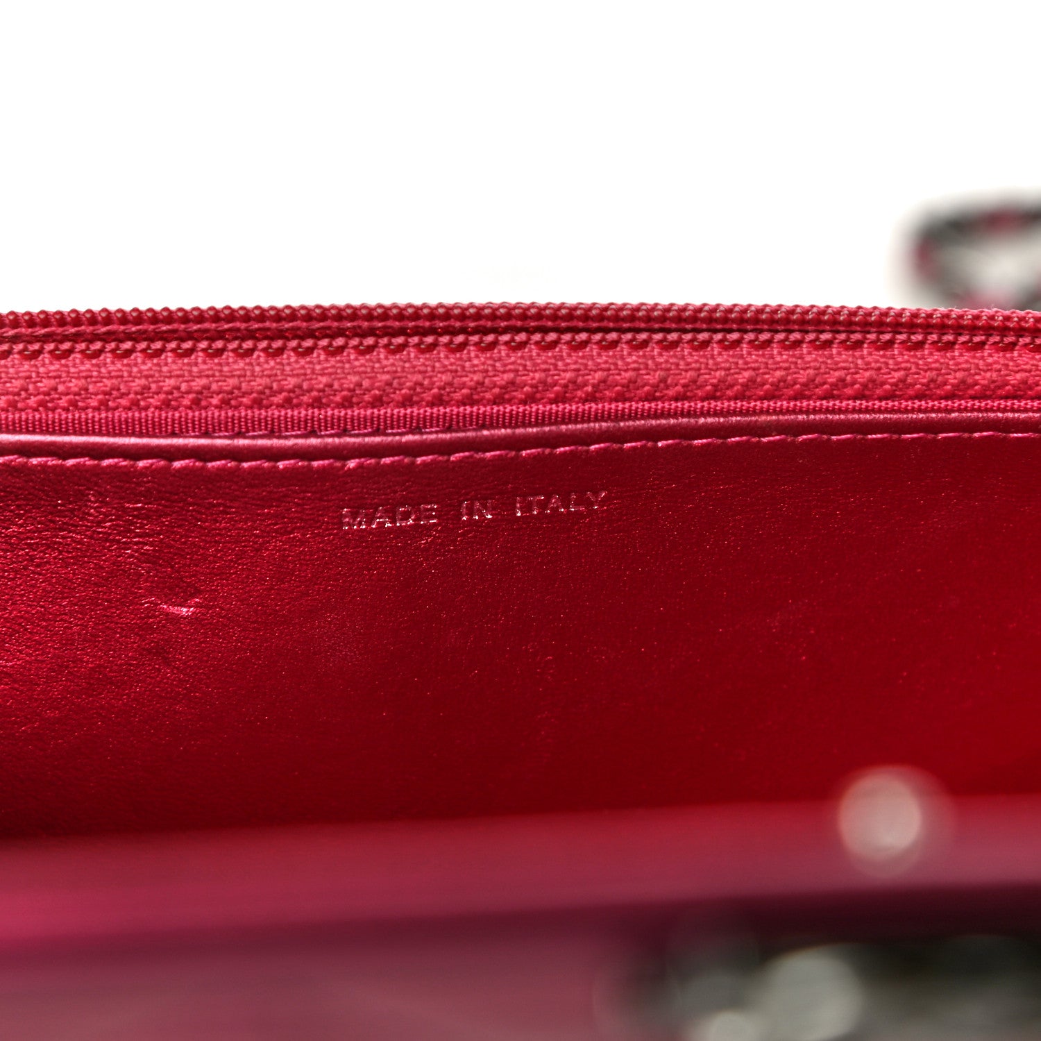 Chanel Metallic Patent Calfskin Quilted Boy Wallet On Chain WOC Fuchsia 8 of 18