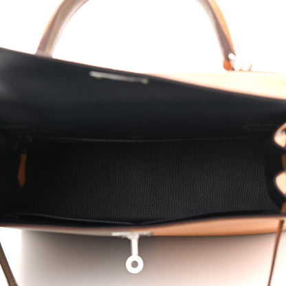 Hermes Epsom Casaque Kelly Sellier 28 Sesame Etoupe Bleu Indigo 5 of 10