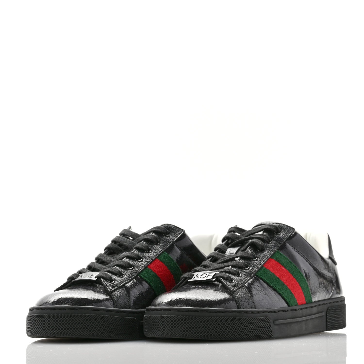 Gucci Crystal GG Monogram Web Womens New Ace Sneakers 36 Black 3 of 10