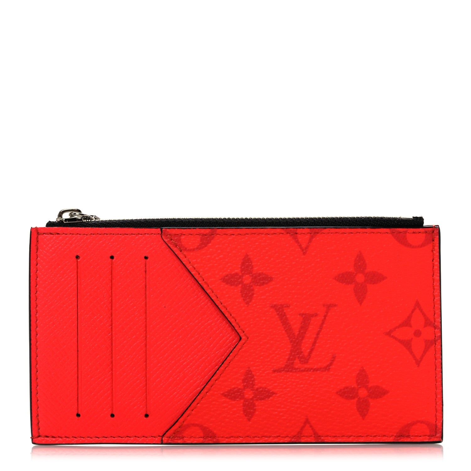 Louis Vuitton Taigarama Coin Card Holder Fire Red 1 of 8
