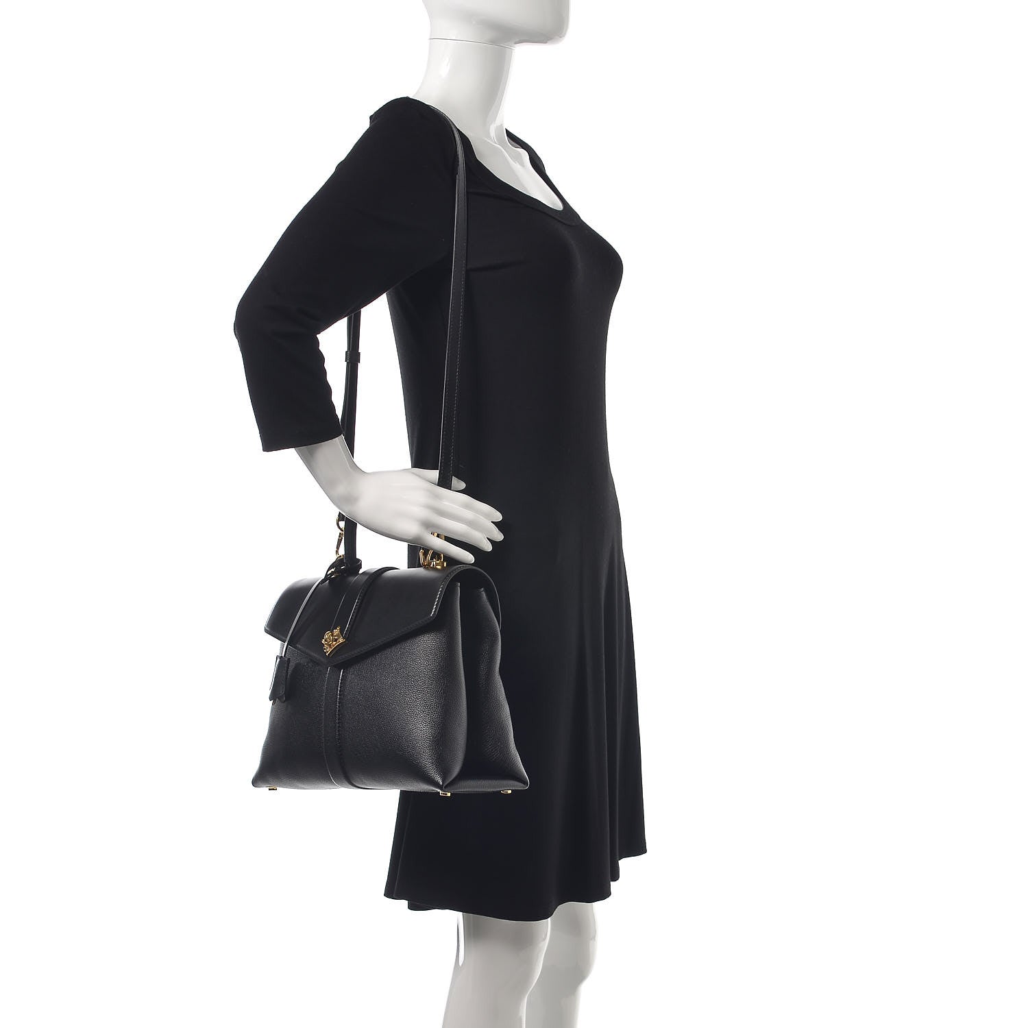 Louis Vuitton Grained Smooth Calfskin Rose Des Vents MM Black 2 of 11