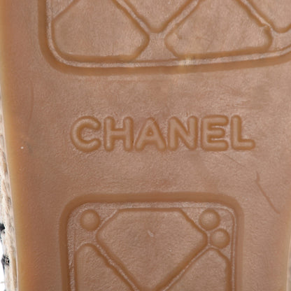 Chanel Fabric Biarritz CC Espadrilles 40 Beige Black 6 of 12