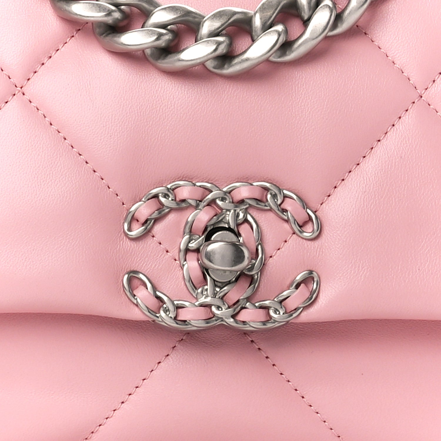 Chanel Lambskin Quilted Medium Chanel 19 Flap Pink 9 of 12
