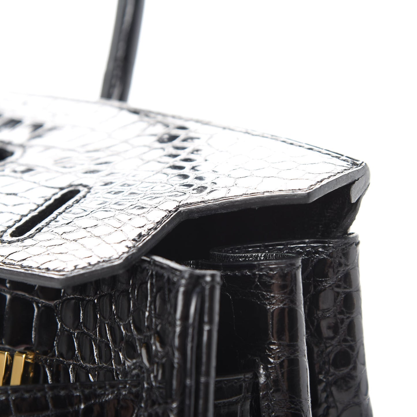 Shiny Porosus Crocodile Birkin 35 Black