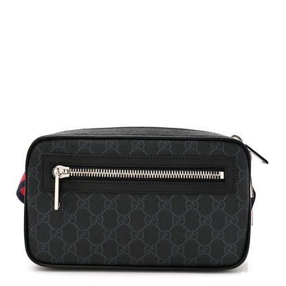 Gucci Soft GG Supreme Monogram Web Belt Bag Black Grey 1 of 10