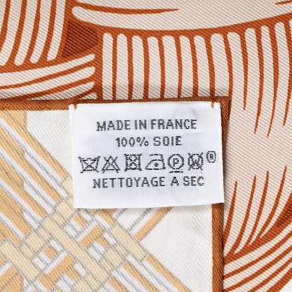 Hermes Silk Masan & Masan Scarf 90 White Beige Gris 4 of 5