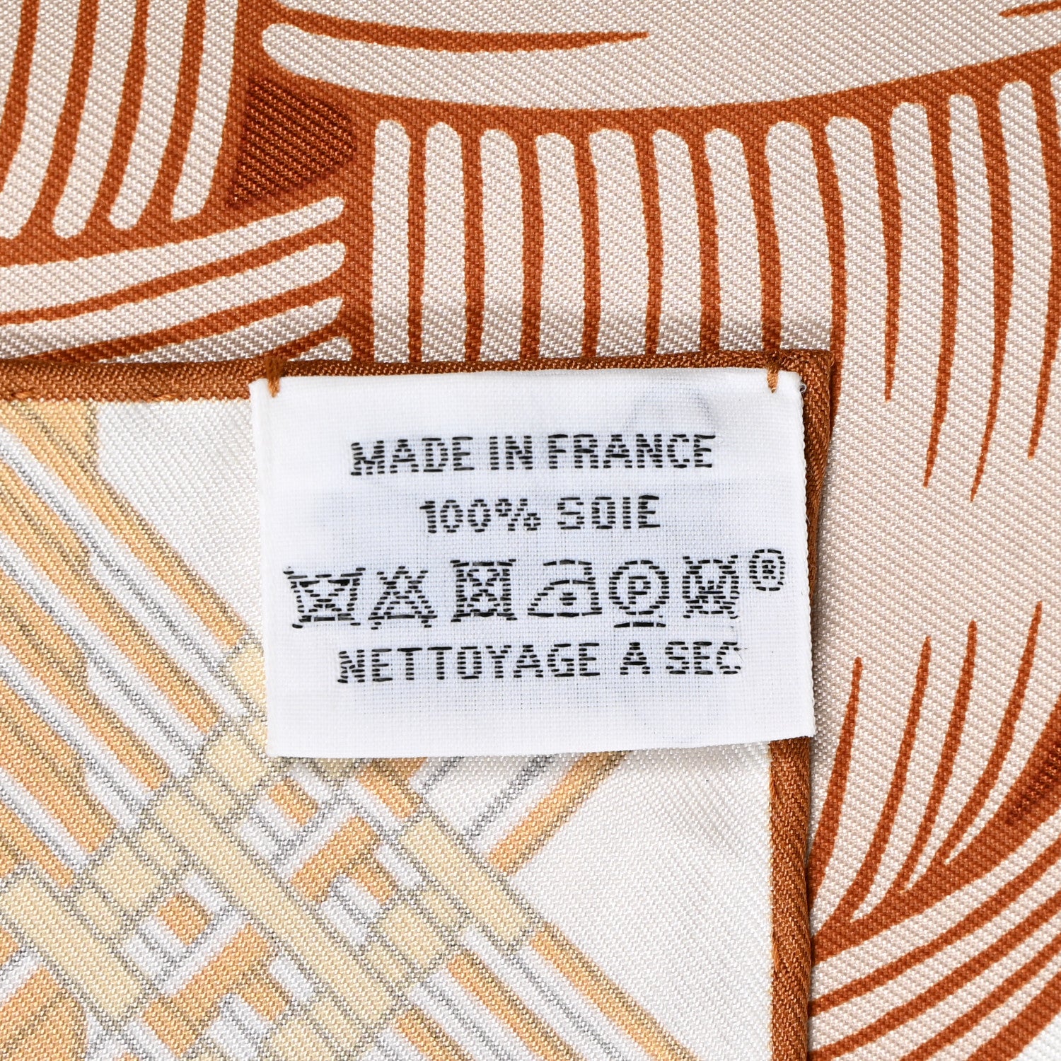 Hermes Silk Masan & Masan Scarf 90 White Beige Gris 4 of 5