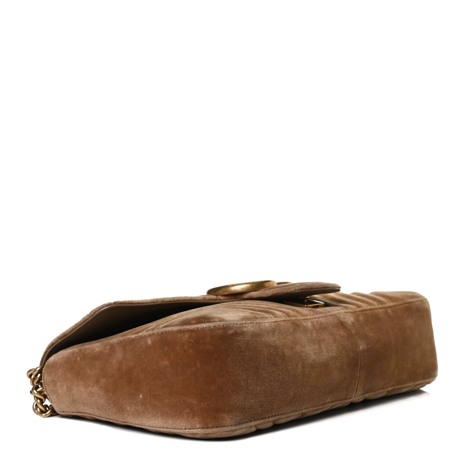 Gucci Velvet Matelasse Medium GG Marmont Shoulder Bag Taupe 4 of 18