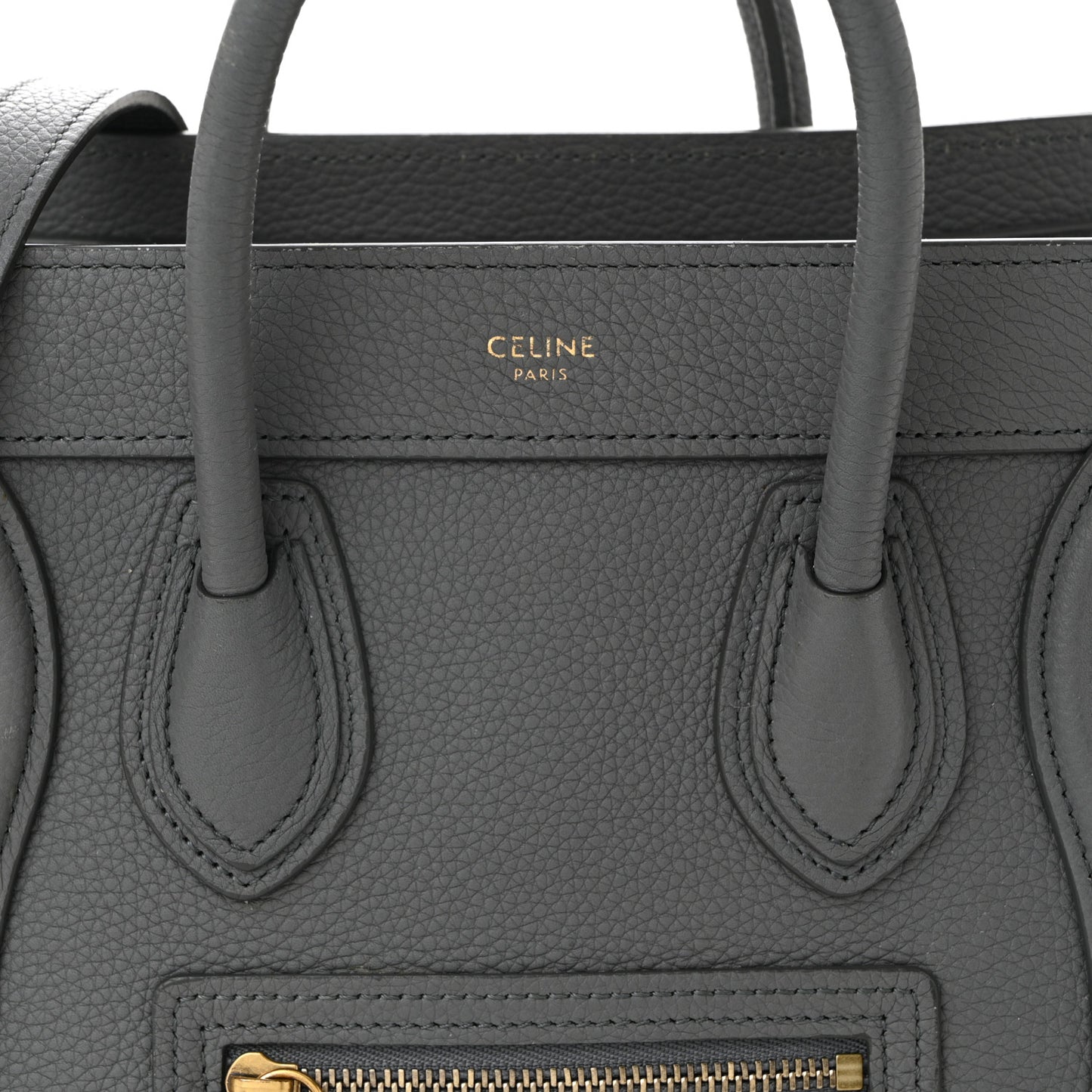 Drummed Calfskin Nano Luggage Kohl