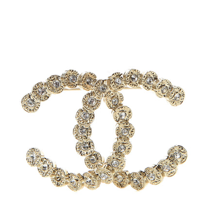 Chanel Crystal CC Brooch Gold 1 of 5