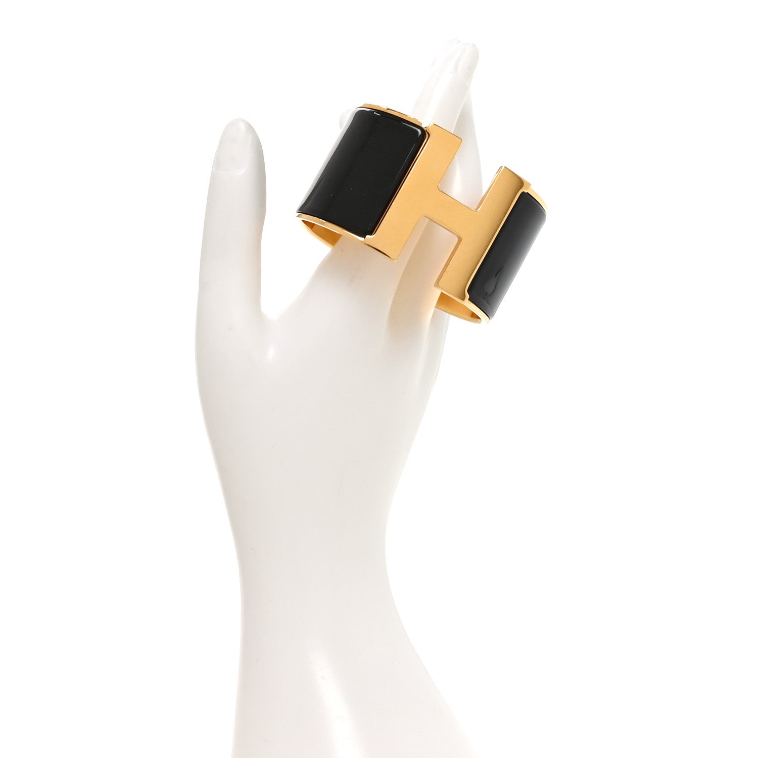 Hermes Enamel Extra Wide Clic Clac H Bracelet GM Black 2 of 4