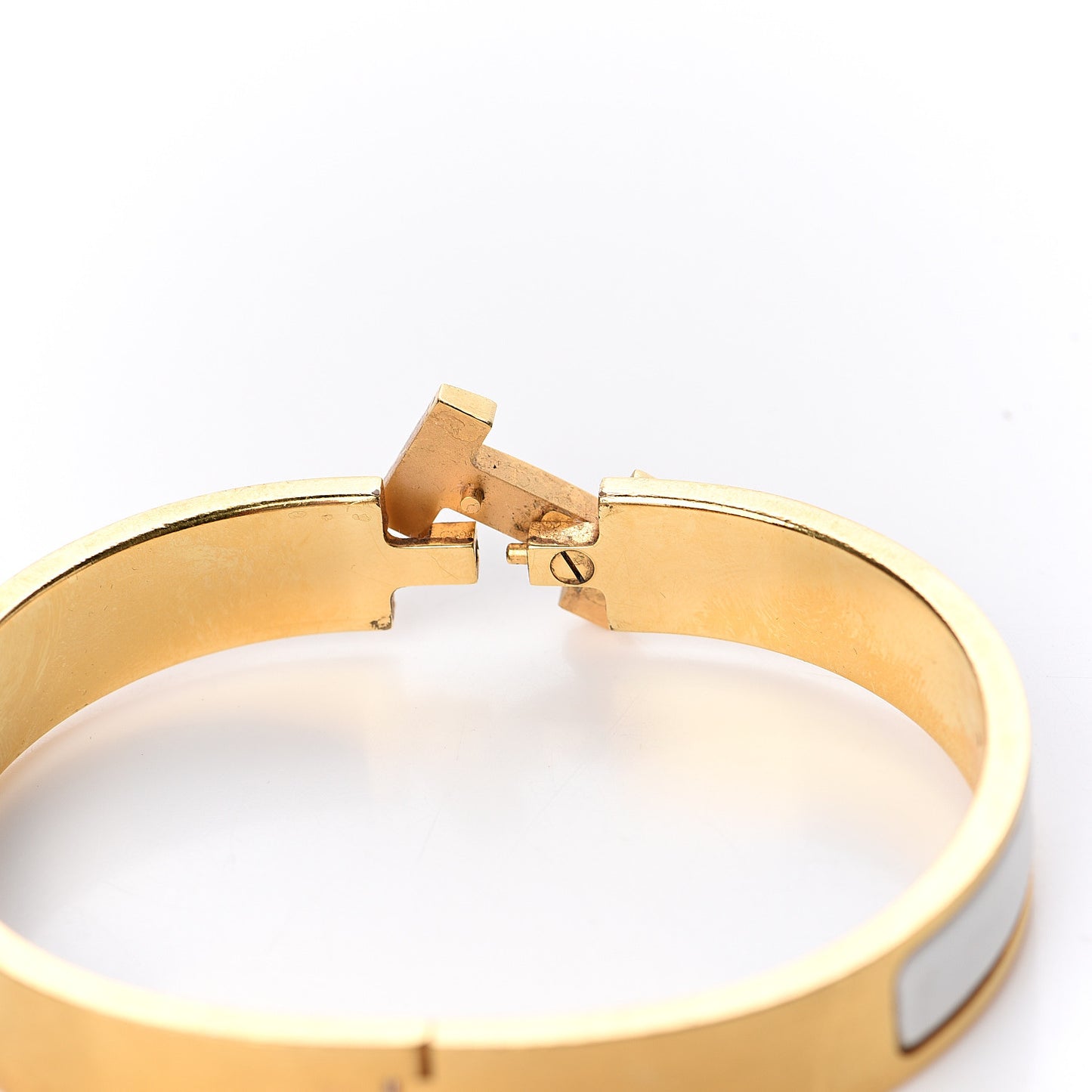 Enamel Narrow Clic Clac HH Bracelet T6 White