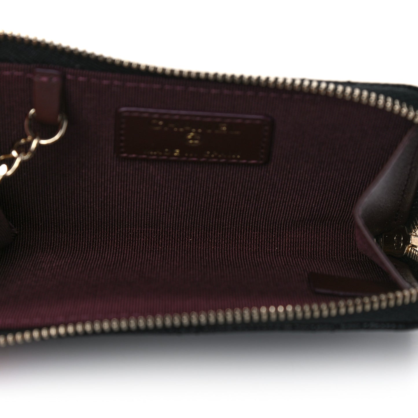 Caviar Quilted Zipped Key Holder Case Black