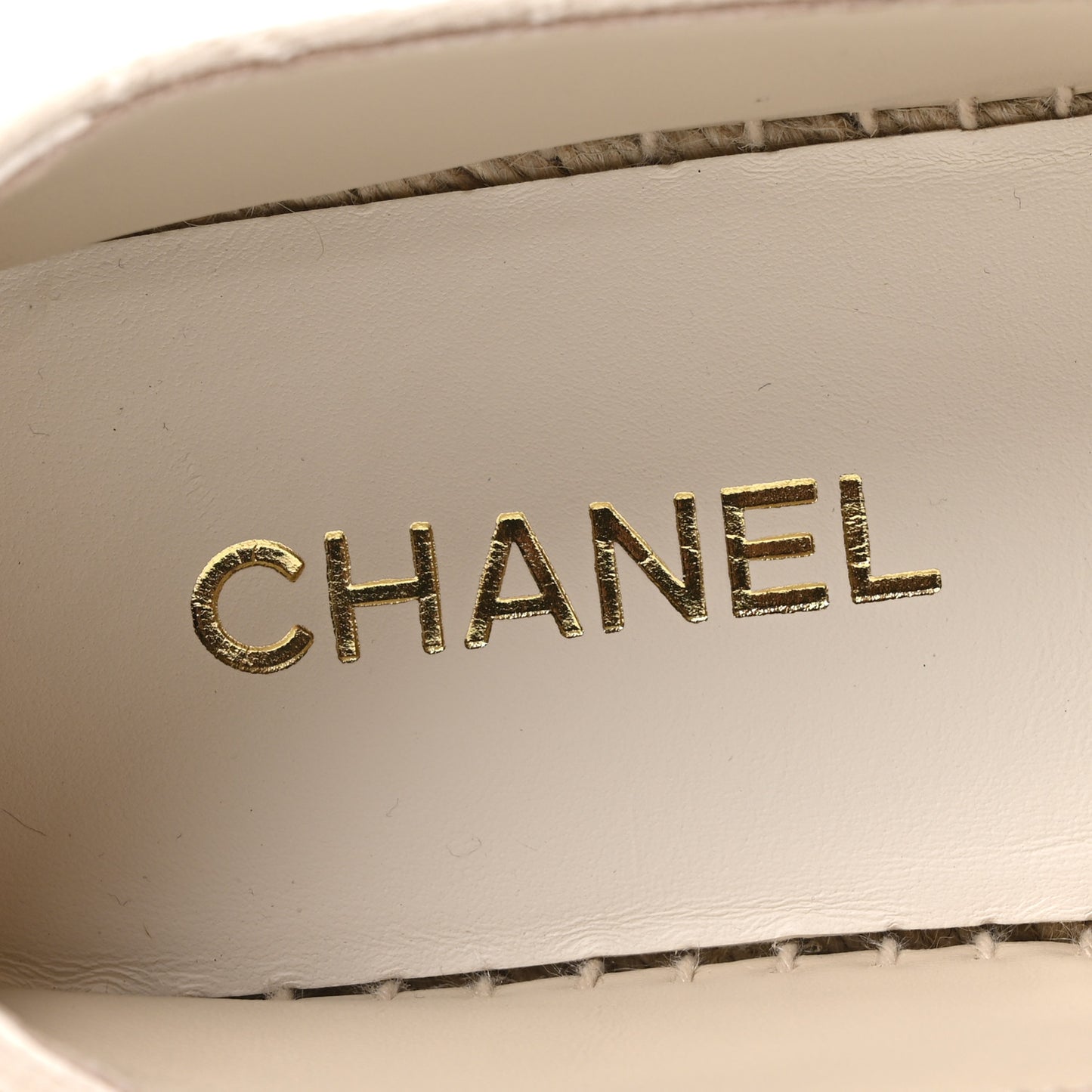 Cotton Lambskin Logo CC Espadrilles 41 Beige