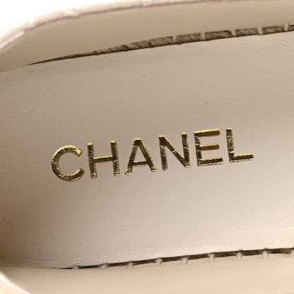 Chanel Cotton Lambskin Logo CC Espadrilles 41 Beige 8 of 10