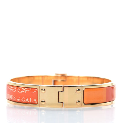 Hermes Enamel Printed Narrow Charniere Brides De Gala Hinged Bracelet S 3 of 8