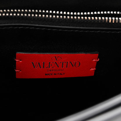 Valentino Garavani Vitello Rockstud Shoulder Flap Bag Black 5 of 8
