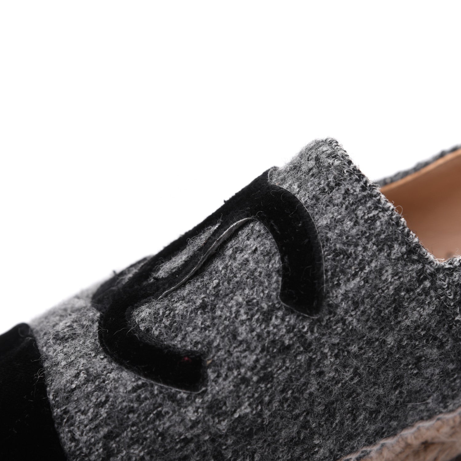 Chanel Tweed Velvet CC Espadrilles 41 Grey Black 17 of 18