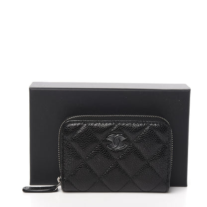 Chanel Caviar Quilted Incognito Zip Coin Purse Black 7 of 7