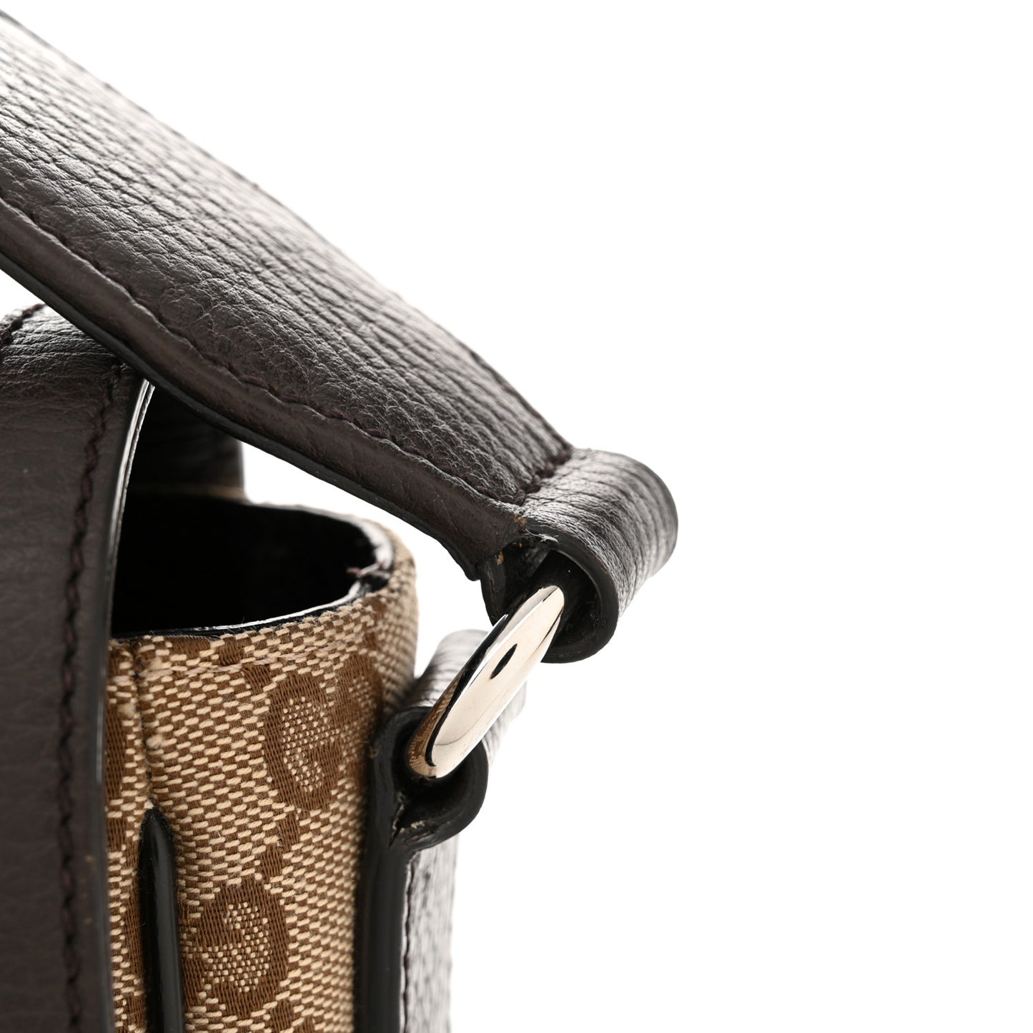 Monogram Flap Messenger Bag Beige Dark Brown