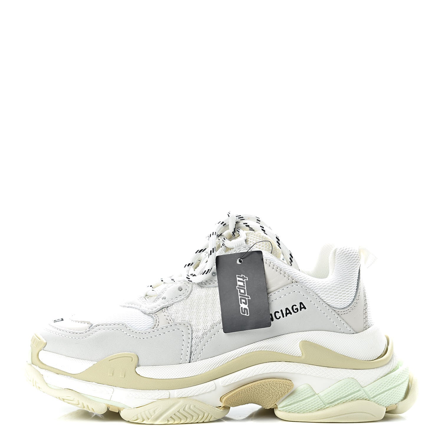 Balenciaga Fabric Mesh Womens Triple S Sneakers 37 White 1 of 9