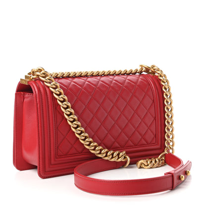 Chanel Caviar Quilted Medium Boy Flap Red 3 of 11