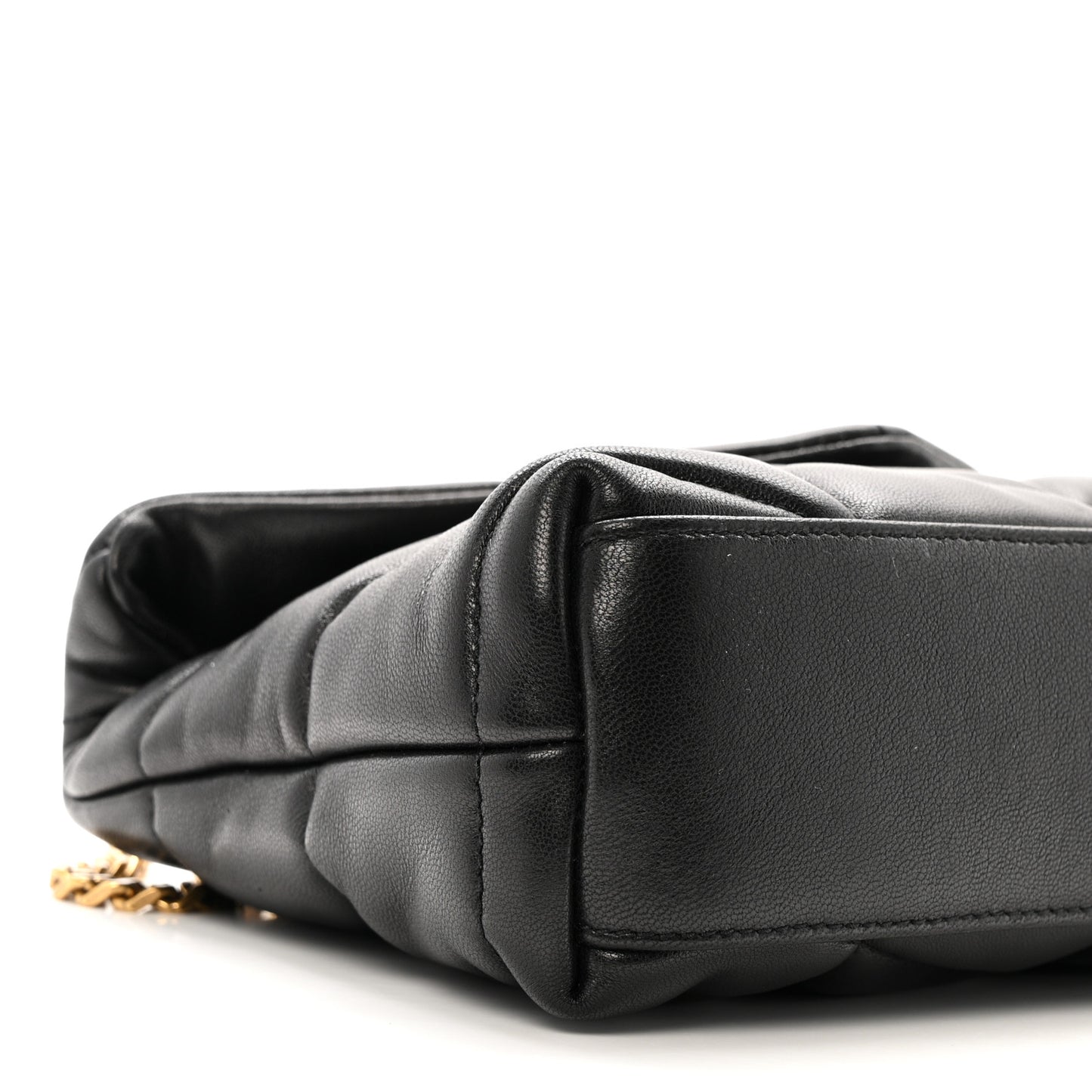 Lambskin Quilted Toy Loulou Puffer Monogram Chain Satchel Black