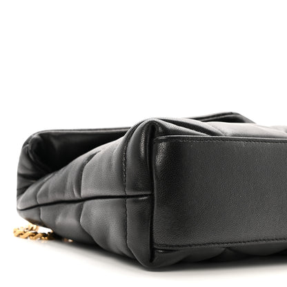 Saint Laurent Lambskin Quilted Toy Loulou Puffer Monogram Chain Satchel Black 10 of 12