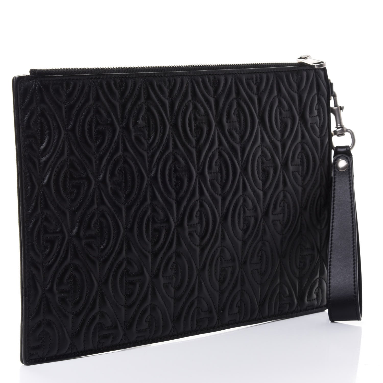 Gucci Calfskin G Rhombus Quilted Documents Holder Black 2 of 4