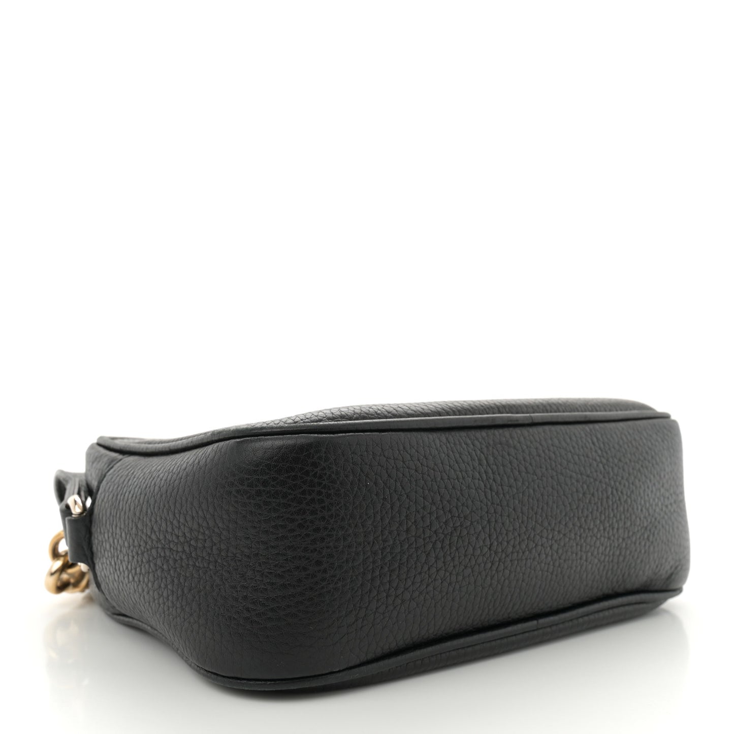 Pebbled Calfskin Small Soho Disco Bag Black