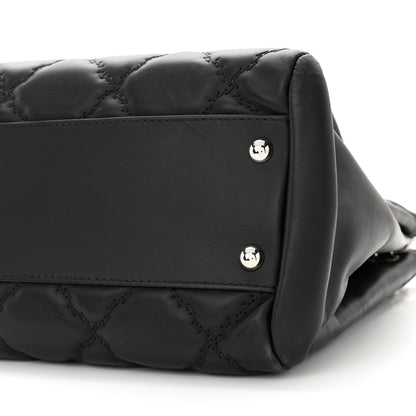 Chanel Calfskin Double Stitch Large Hamptons Flap Bag Black 10 of 10