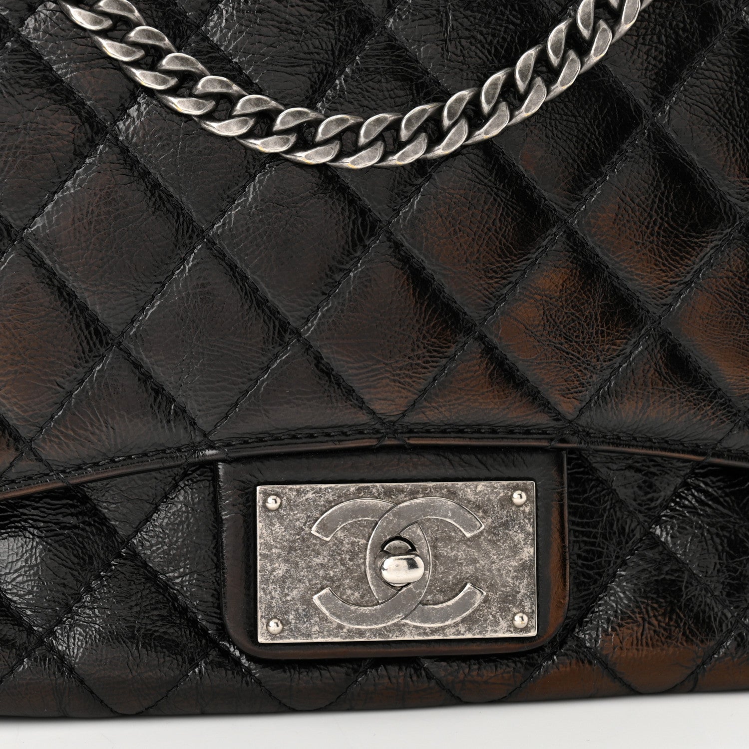 Chanel Shiny Goatskin Quilted Flap Black 8 of 10