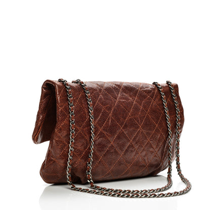 Chanel Crumpled Calfskin Quilted Medium Elastic Flap Bordeaux 2 of 7