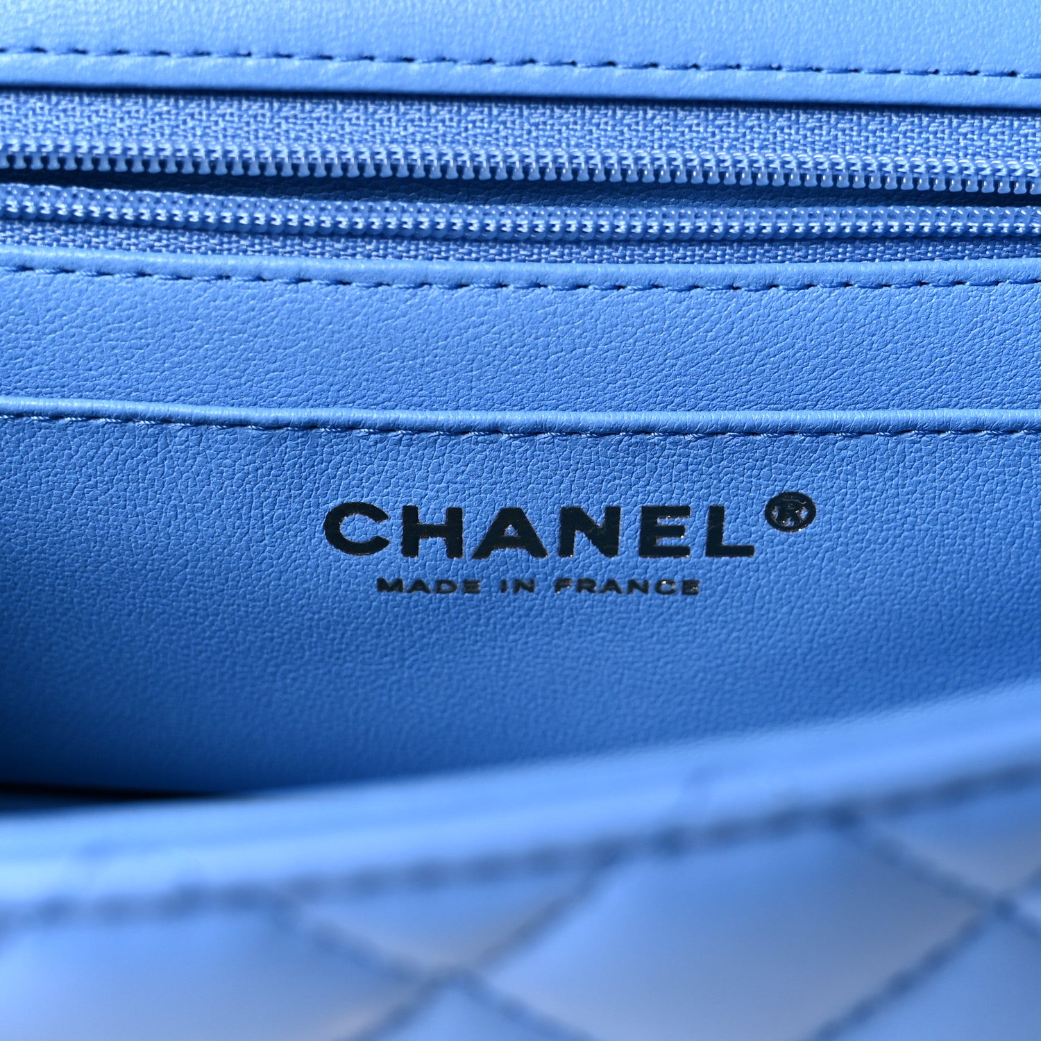 Chanel Lambskin Quilted Mini Top Handle Rectangular Flap Blue 6 of 11