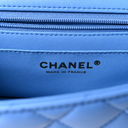 Chanel Lambskin Quilted Mini Top Handle Rectangular Flap Blue 6 of 11