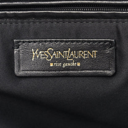 Saint Laurent Patent Crocodile Embossed Tribute Tote Black 6 of 13