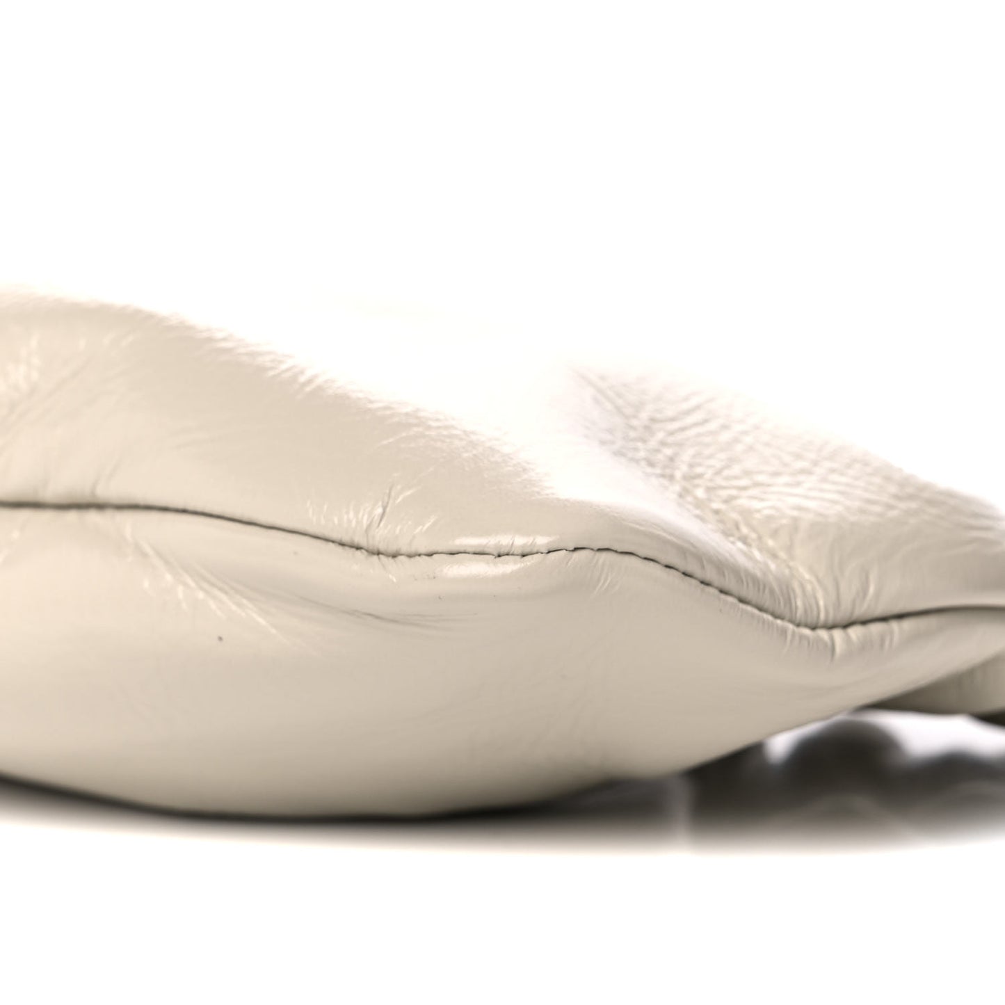 Calfskin Pac Pac Ruched Hobo Winter White