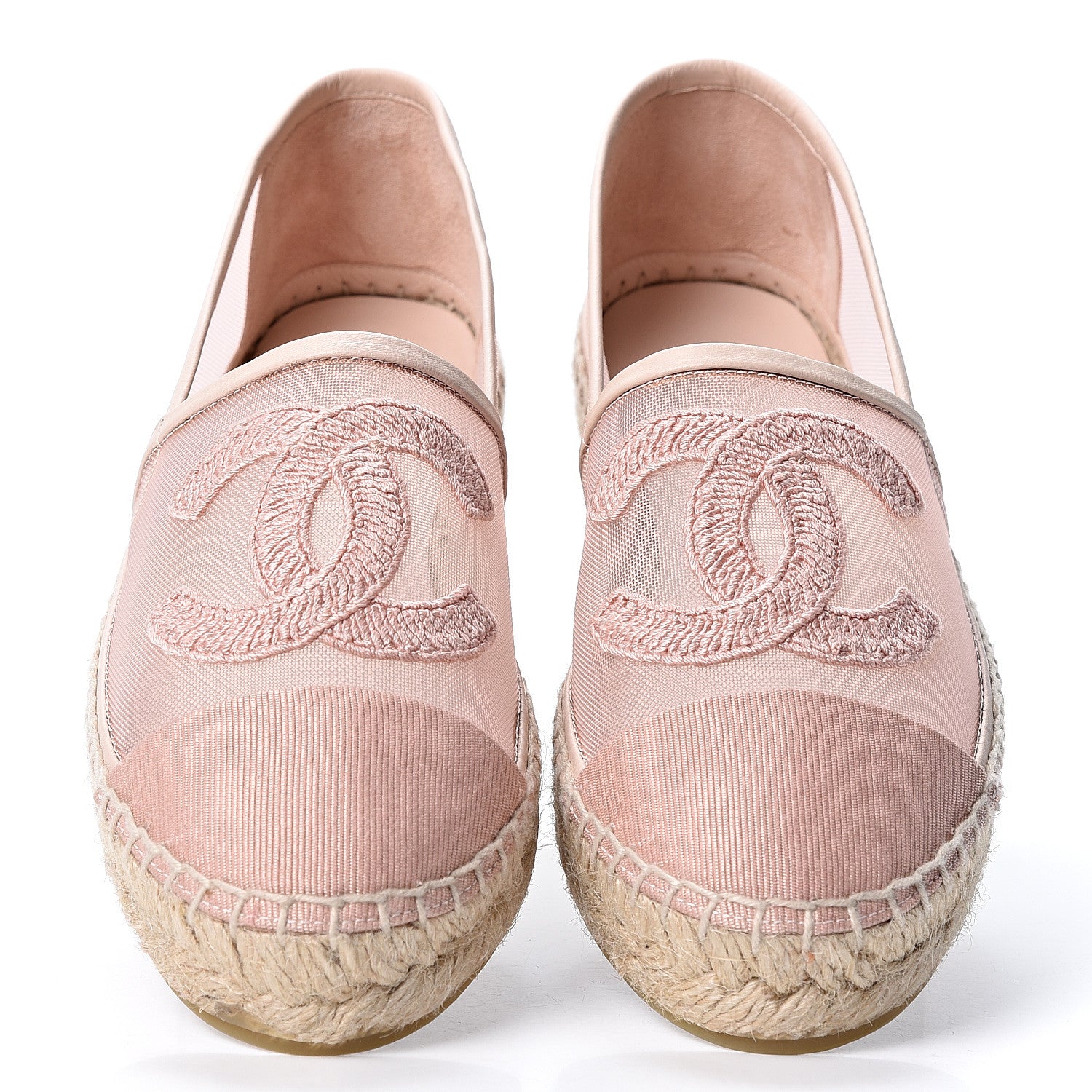 Chanel Mesh Grosgrain CC Espadrilles 36 Pink 6 of 11