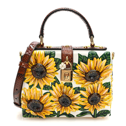 Dolce & Gabbana Plexiglass Snakeskin Girasoli Box Bag Bruciato Multicolor 1 of 9