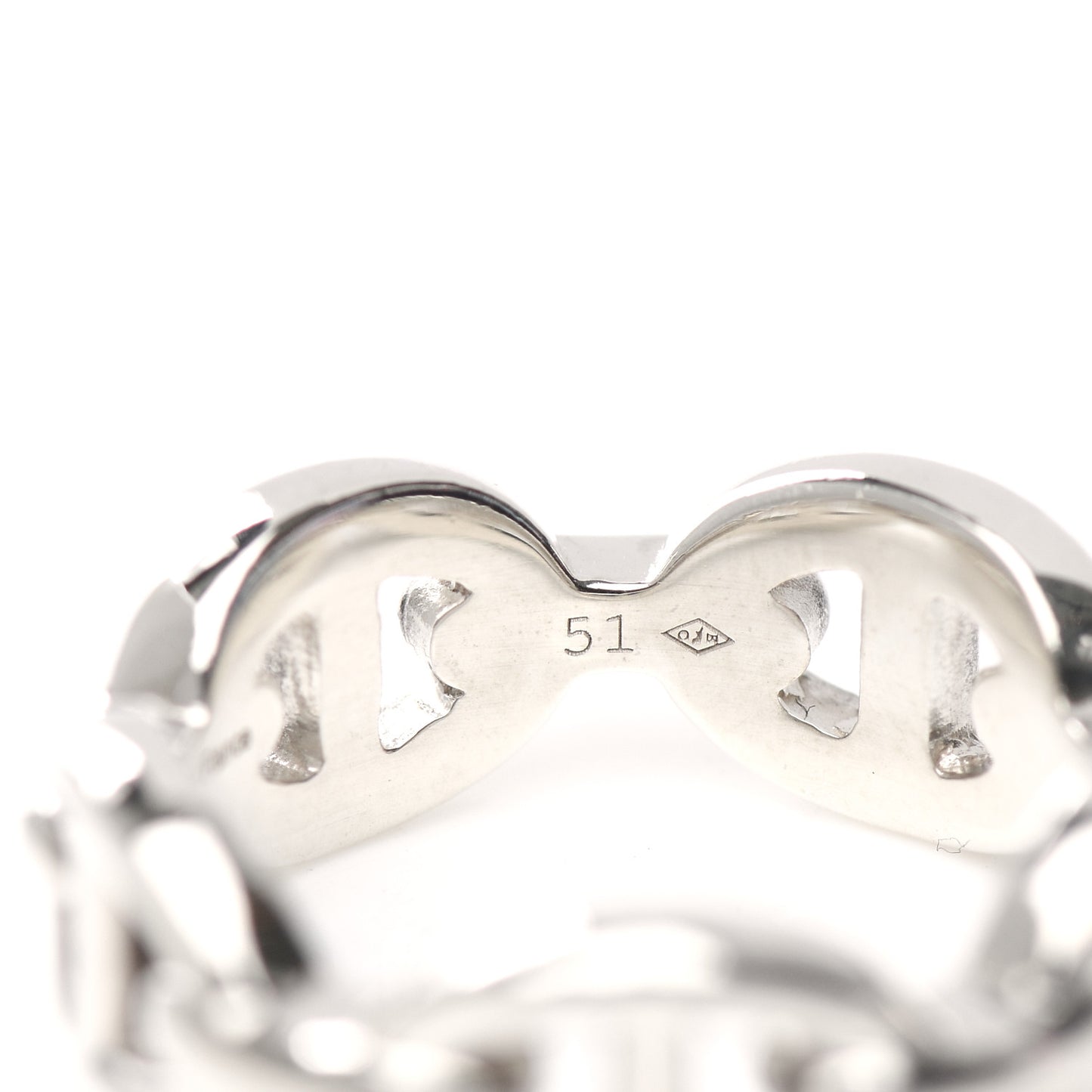 Sterling Silver PM Chaine d'Ancre Enchainee Band Ring 51 5.75