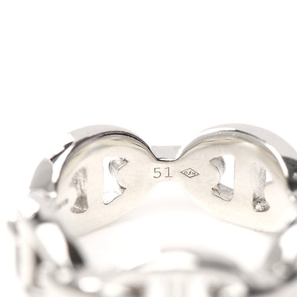 Hermes Sterling Silver PM Chaine d'Ancre Enchainee Band Ring 51 5.75 7 of 8