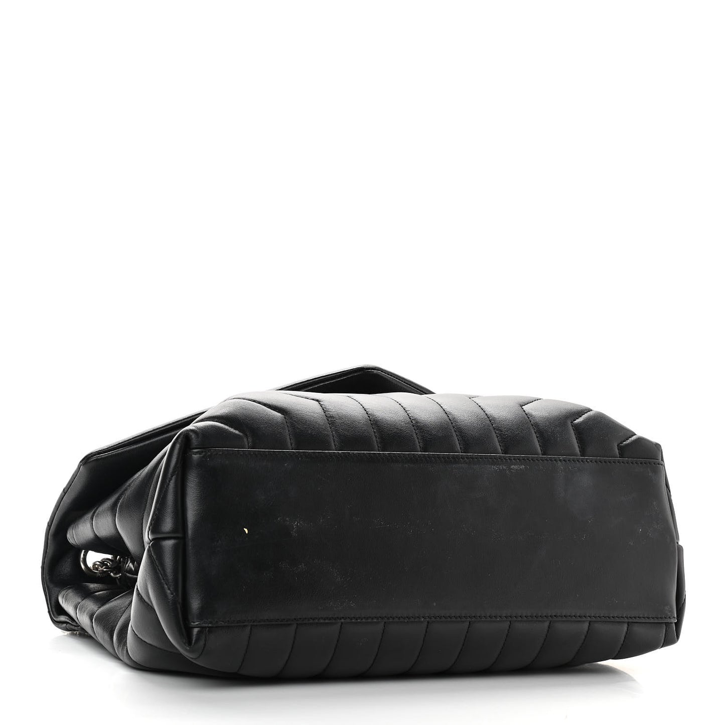 Calfskin Y Quilted Monogram Medium Loulou Chain Satchel Black