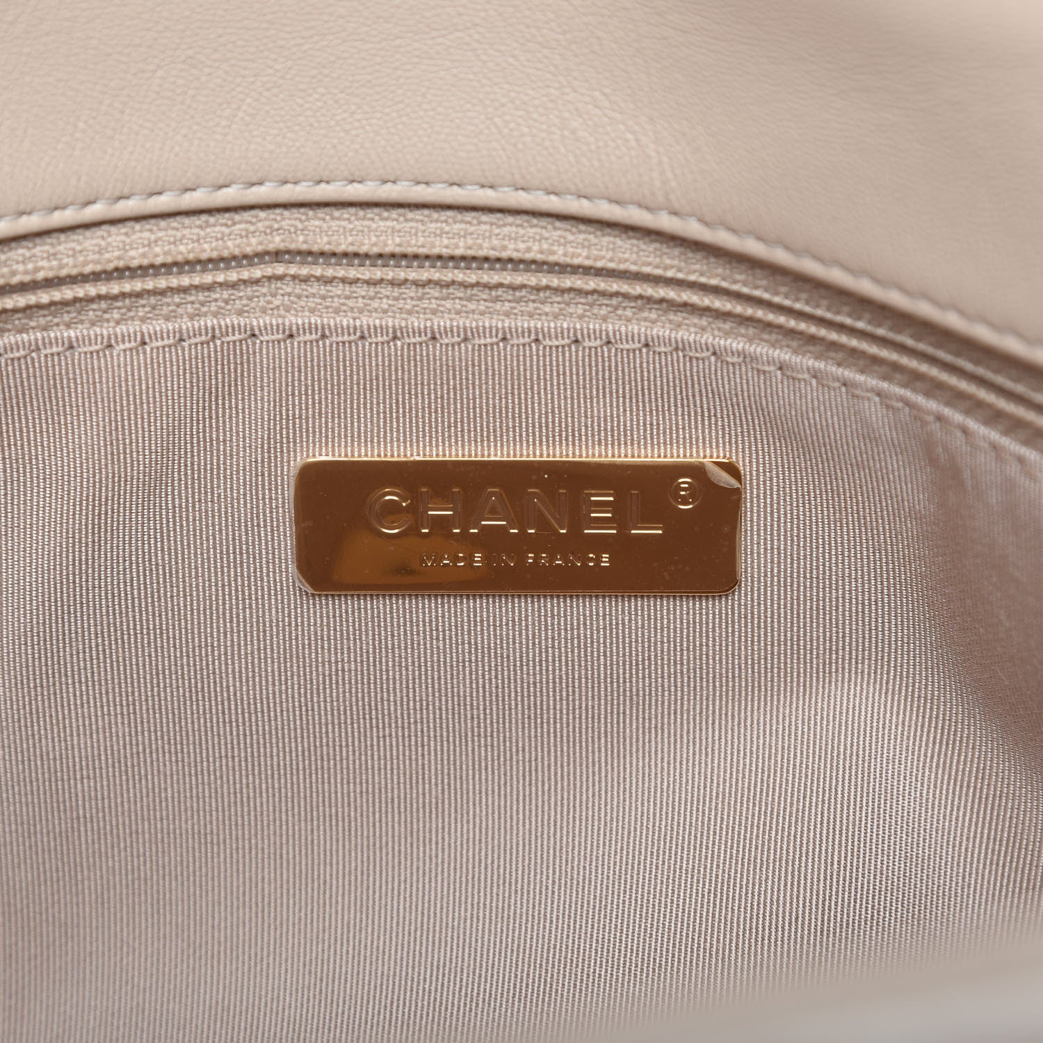 Chanel Goatskin Quilted Large Chanel 19 Flap Beige 8 of 11
