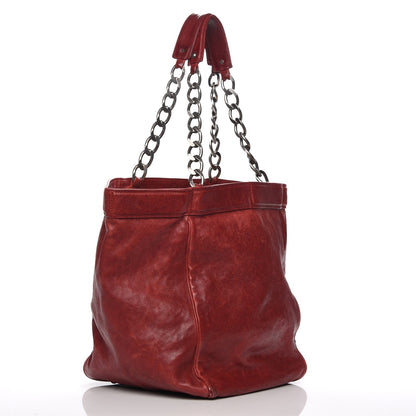 Chanel Distressed Caviar Outdoor Ligne Tote Red 3 of 11