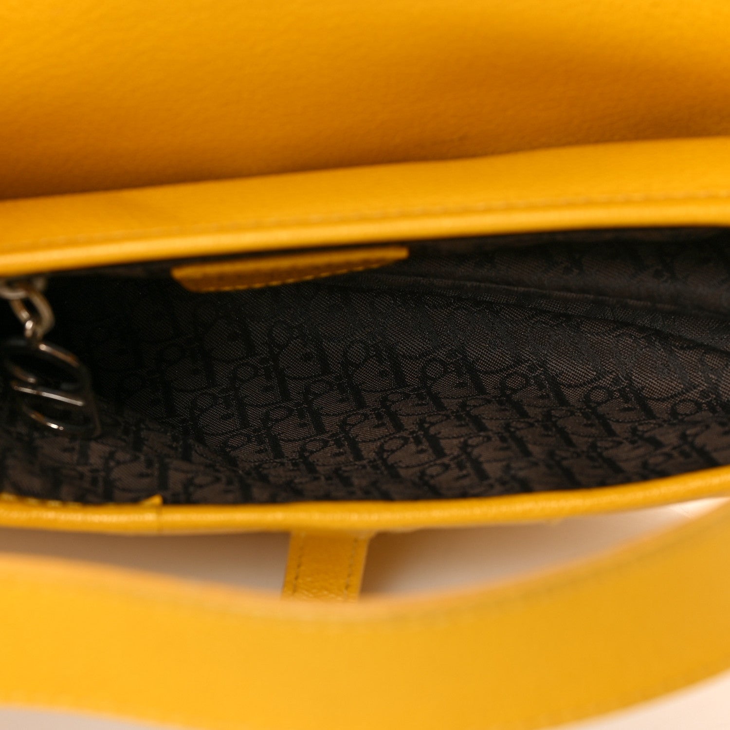 Christian Dior Grained Calfskin Saddle Bag Dark Yellow 5 of 12