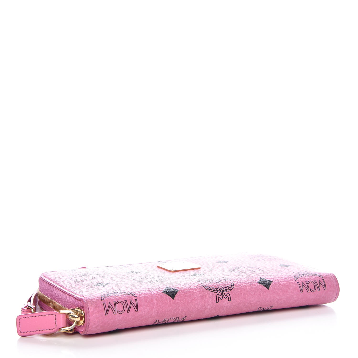 MCM Visetos Large Zip Around Wallet Pink 4 of 6