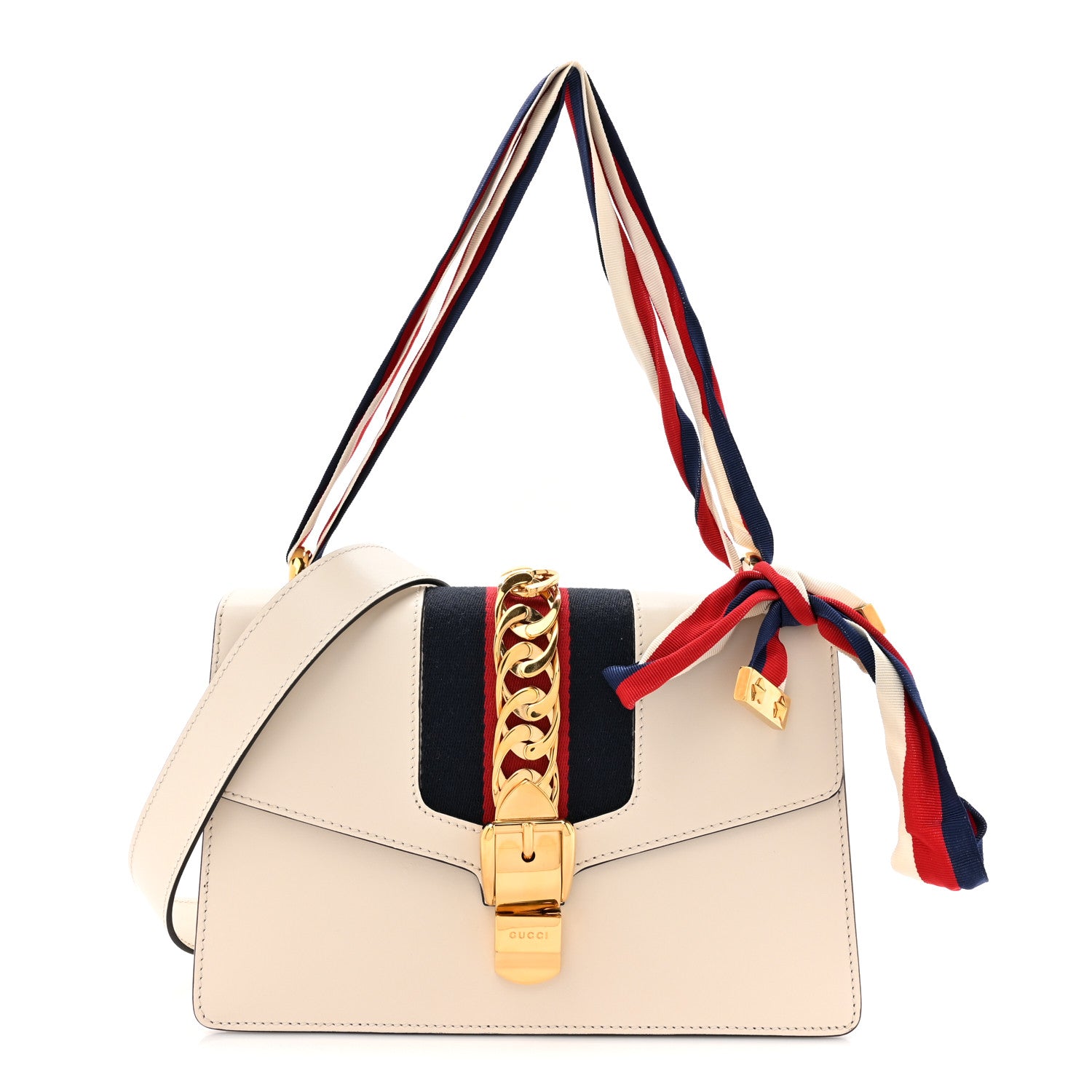 Gucci Calfskin Small Sylvie Shoulder Bag Off White 1 of 12