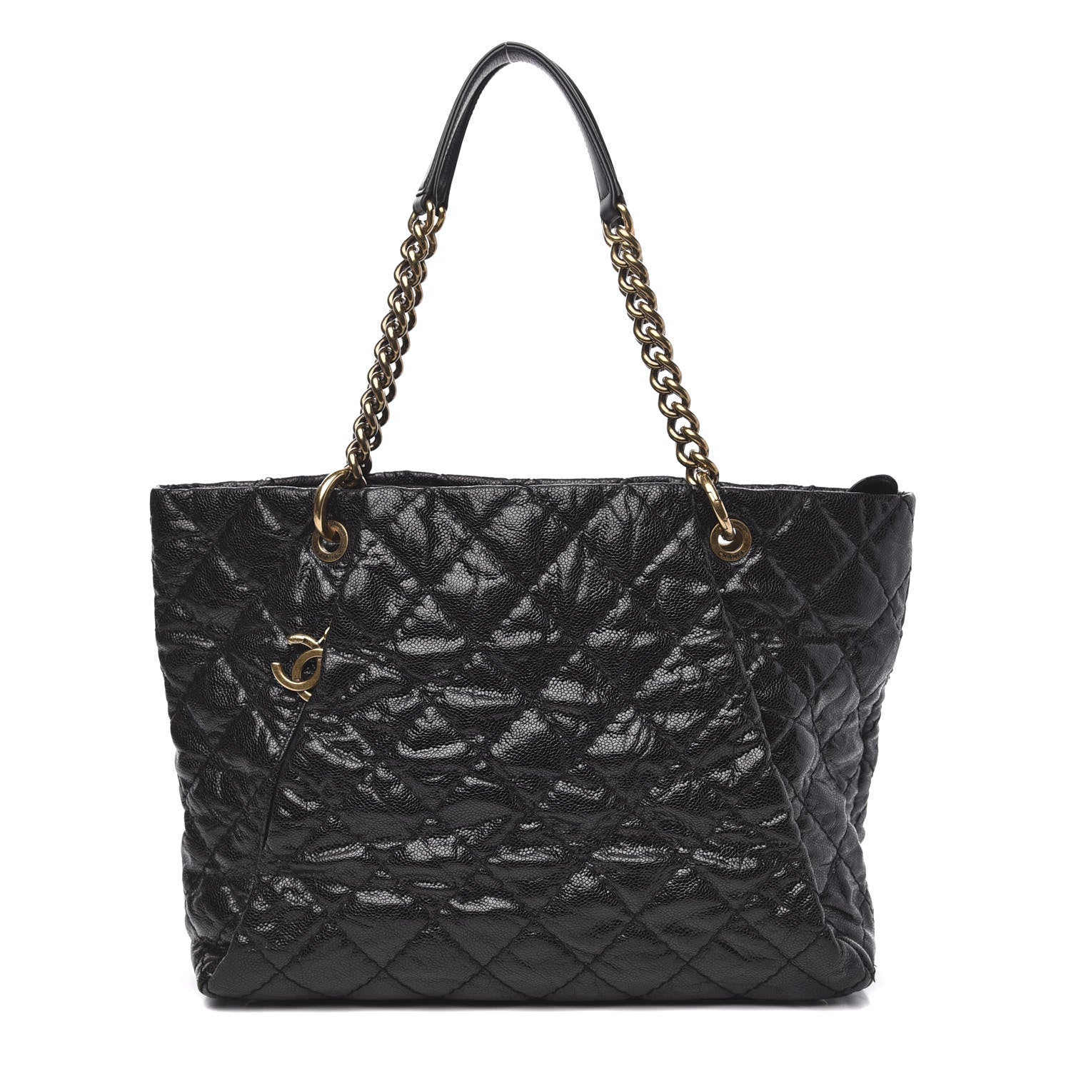 Chanel Glazed Caviar Coco Pleats Tote Black 1 of 15